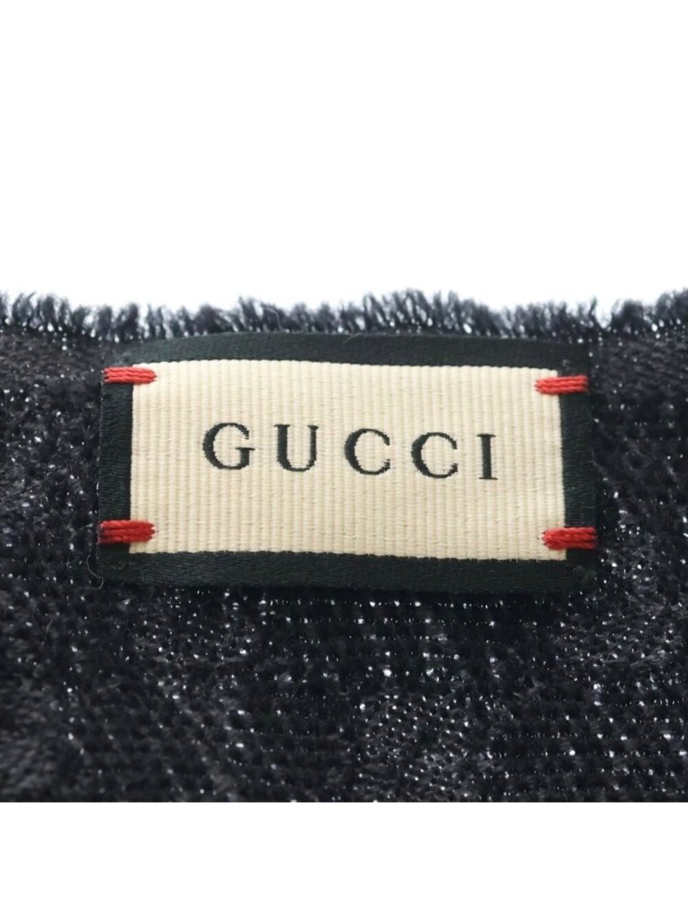 Gucci Sherry Line GG All Over Pattern Jacquard Silk Pretend Scarf Black - Picture 4 of 6
